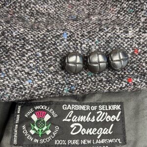Vintage Donegeal Tweed Sport Coat Men 40L Gray Red Green Fleck Lambswool Blazer